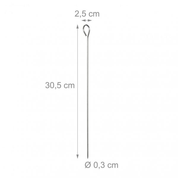 Barbecue pennen rvs 30cm - Afbeelding 3